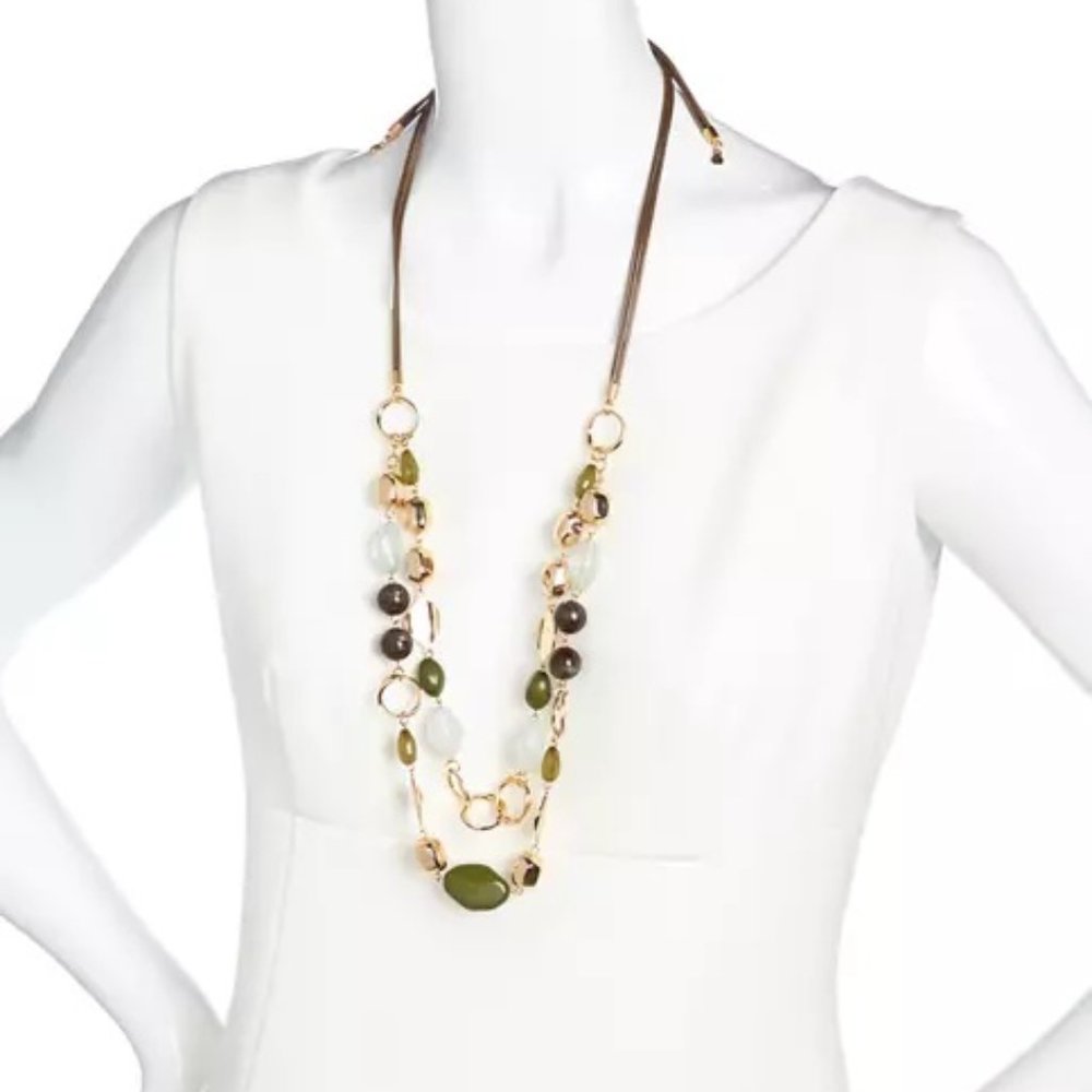 NEW 2 Row Stone Necklace